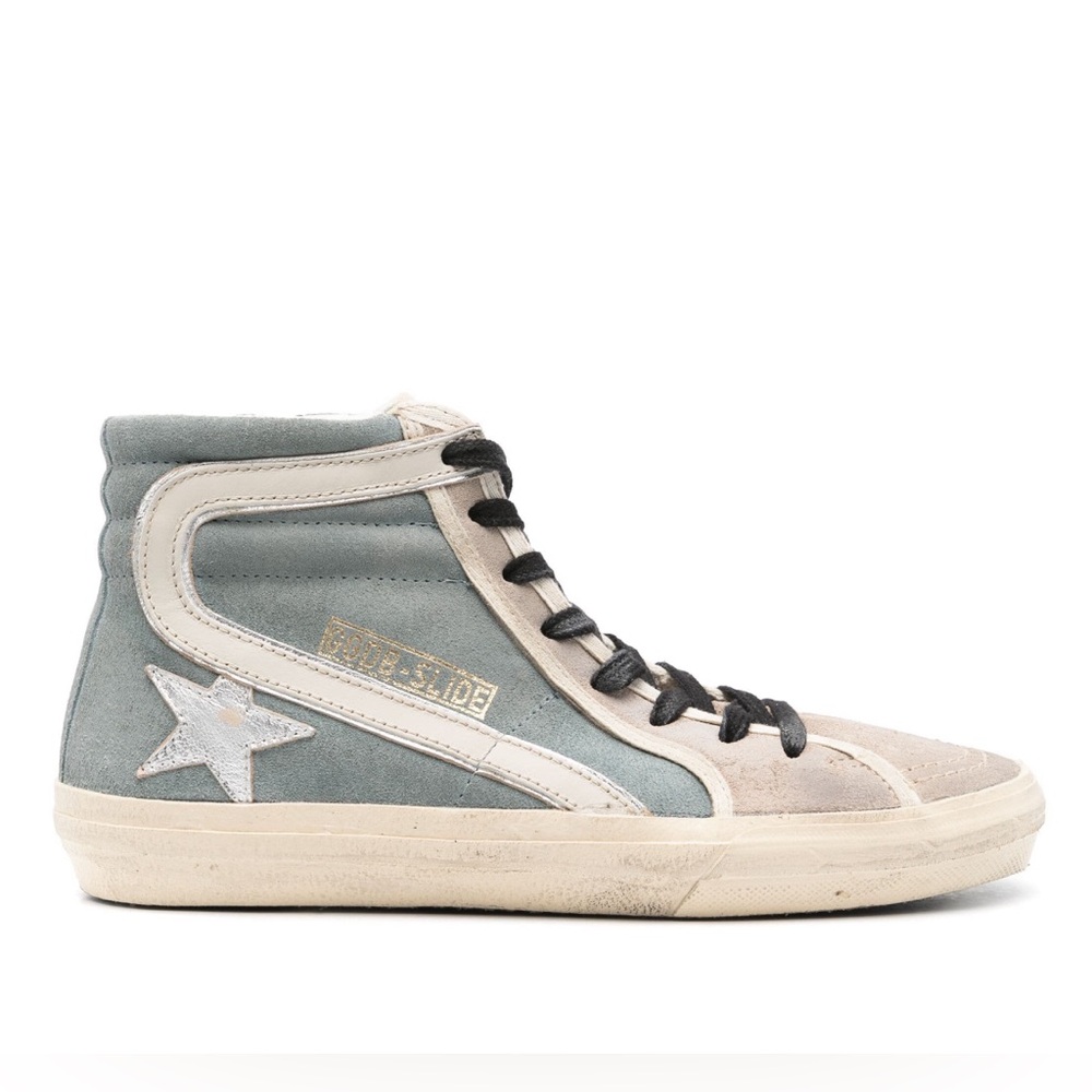 Golden Goose Slide High Top Sneaker suede, Blue Black